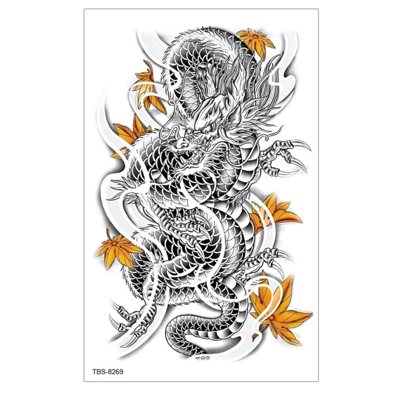 Waterproof Temporary Tattoo Sticker Lion Wolf Tiger Forest Tattoos Girl Mermaid Body Art Arm Fake Sleeve Tatoo Women Men