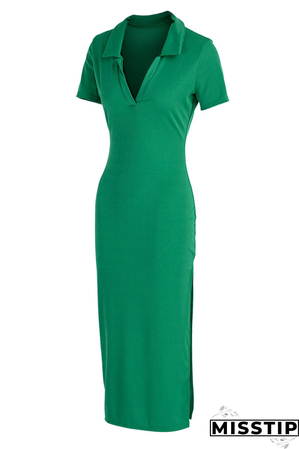 Black Casual Solid Patchwork Slit V Neck Straight Dresses