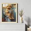 The Puppy Is Going To The Toilet. - 14CT Stamped Cross Stitch - 40*50cm - Dog