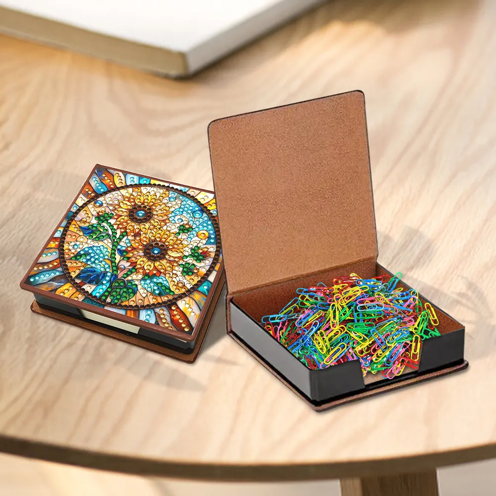 Sunflower PU Diamond Painting Notecard Box Contains 150 Sheets of Paper