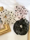 Gauze Polka Dot Ponytail Holder Headwear
