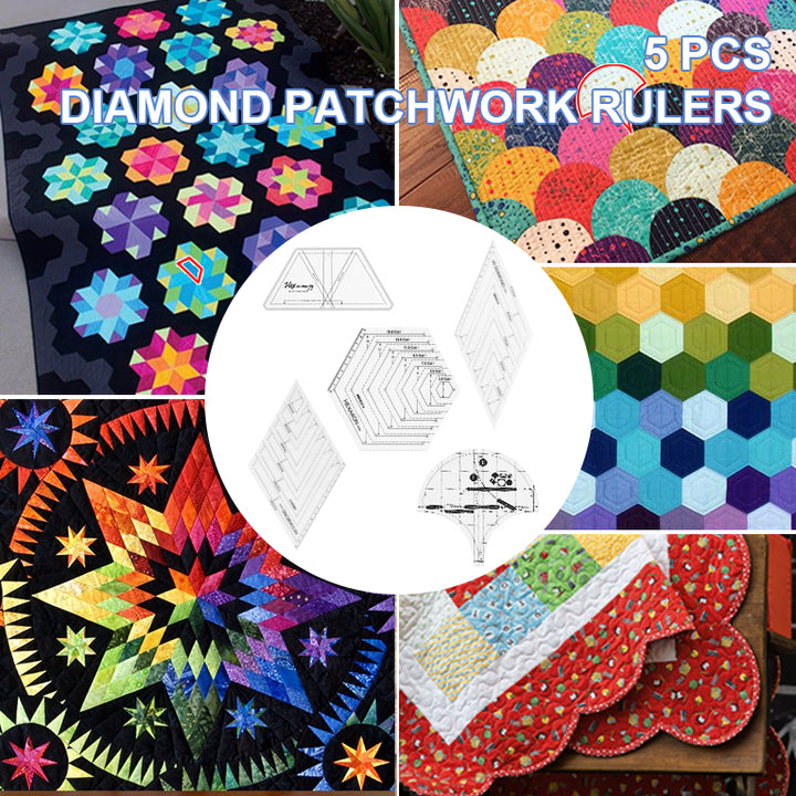 Diamond Patchwork Rulers - 5Pcs