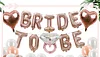 BRIDE TO BE Wedding Bridal Shower Aluminum Film Latex Balloons Tassels Rose Gold Bridal Party Wall Decoration Package