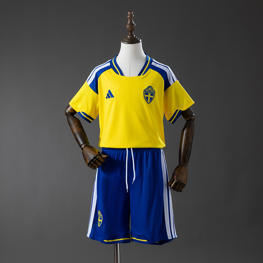 2026 Kids Size Sweden National Team Home Football Shirt 