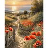 Poppy Path - 11CT Counted Cross Stitch - 40*50cm - Natural