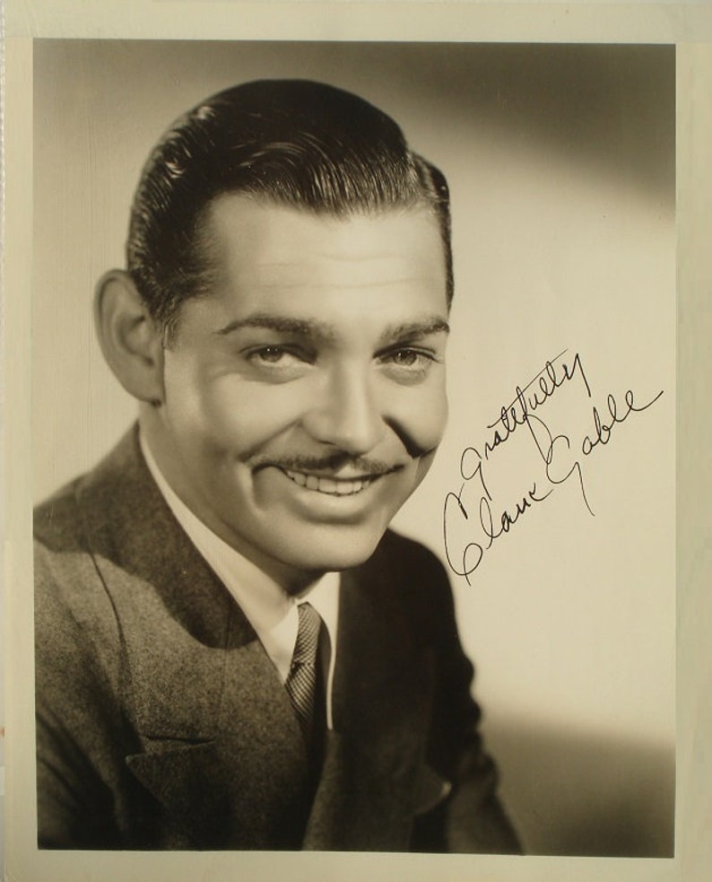 CLARK GABLE SIGNED Autographed Photo Poster painting Gone with the Wind Mutiny on the Bounty It Happened One Night wcoa