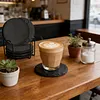 Square Slate Drink Coasters Set with Anti-Scratch Bottom for Home Office Kitchen