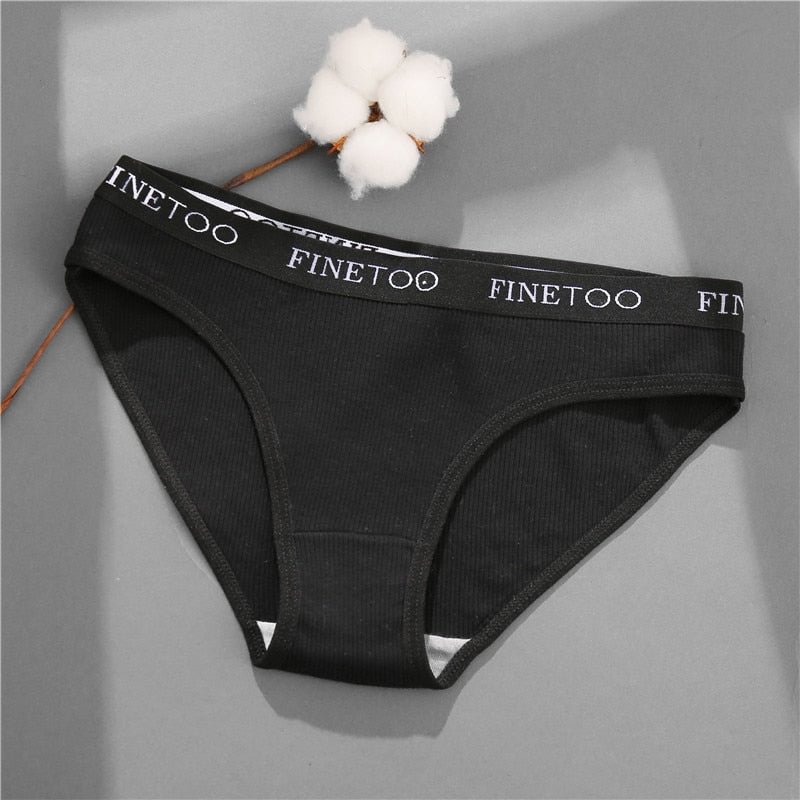 FINETOO Women Cotton Underwear Pantys Lingerie Letter Underpants Ladies 9 Solid Colors M-XXL Woman Sexy Panties Briefs Girls
