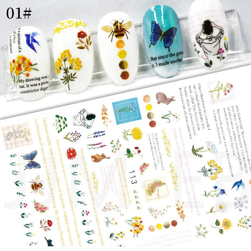 3D Christmas Nail Art Decoration Stickers Sparkly Gold White Colorful Glitter Geometry Snowflake Winter Slider Nail Foils-Nail Inspo