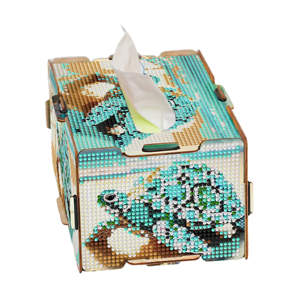Diamond Painting Tissue Box Kits Decorative Rhinestone Craft Kit (Turtle)
