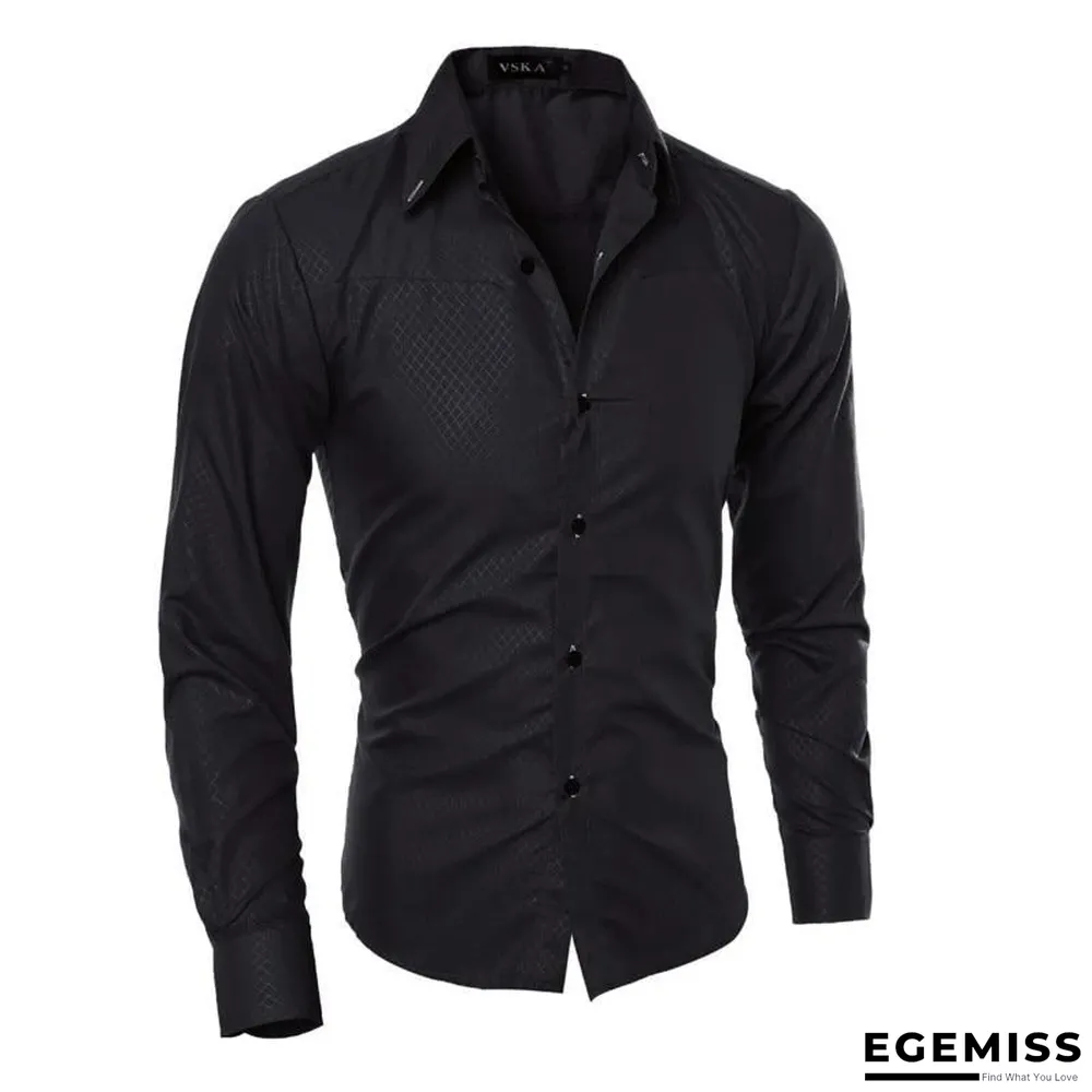 Brand Design Men Fashion Cotton Solid Long Sleeve Shirt | EGEMISS