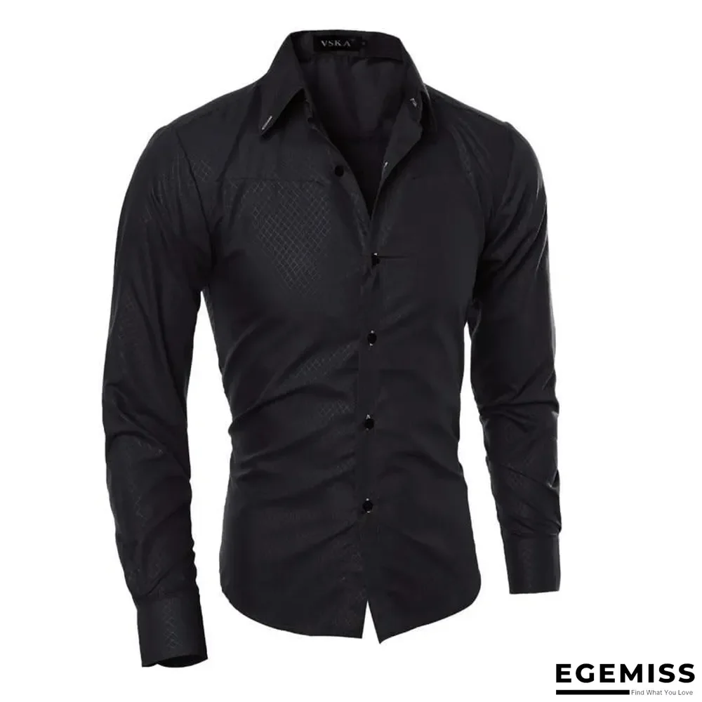 Brand Design Men Fashion Cotton Solid Long Sleeve Shirt | EGEMISS