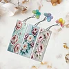3Pcs DIY Pearl Painting Peony Bookmark with Butterfly Pendant Home Office Supplies Gift for Book Lovers
