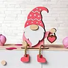 Wooden Valentines Gnome Figurines Decoration with Dangling Legs for Home Office