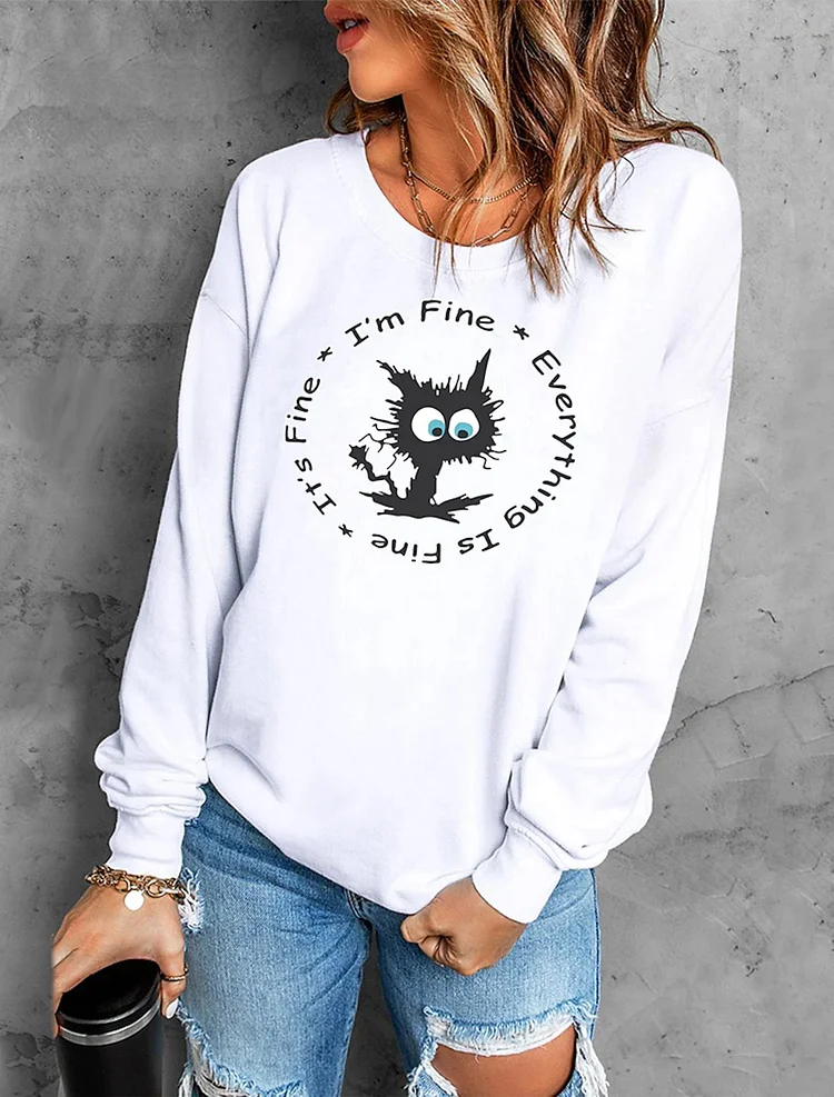 Text Letters Regular Fit Casual Sweatshirts