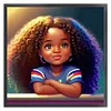 uk.everydayedeals (Limited Stock)Cross Stitch - 11ct Stamped - Fille boucl&eacute;e africaine (40*40cm)