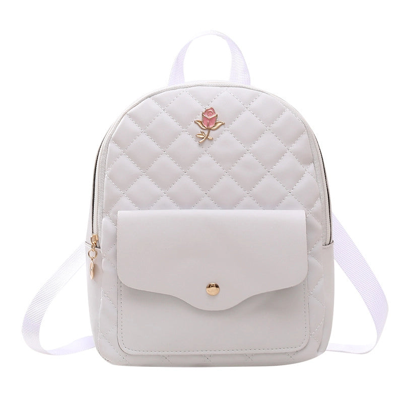 Solid Color Flower Casual Travel Women’s Backpack