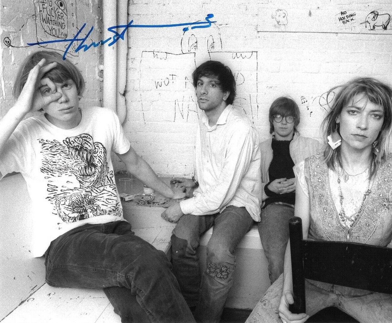 * THURSTON MOORE * signed 8x10 Photo Poster painting * SONIC YOUTH * 10