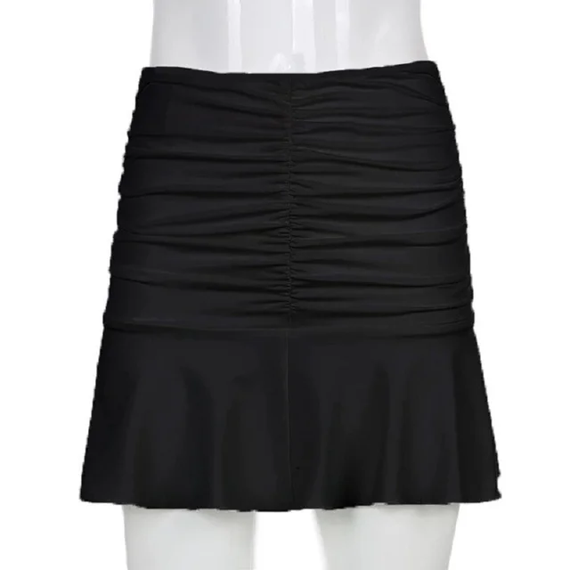Brownm Brownm Summer Women's Dress Solid Color Dew Back Tie Hanging Neck Diamond Wave Belly Pocket Skirt