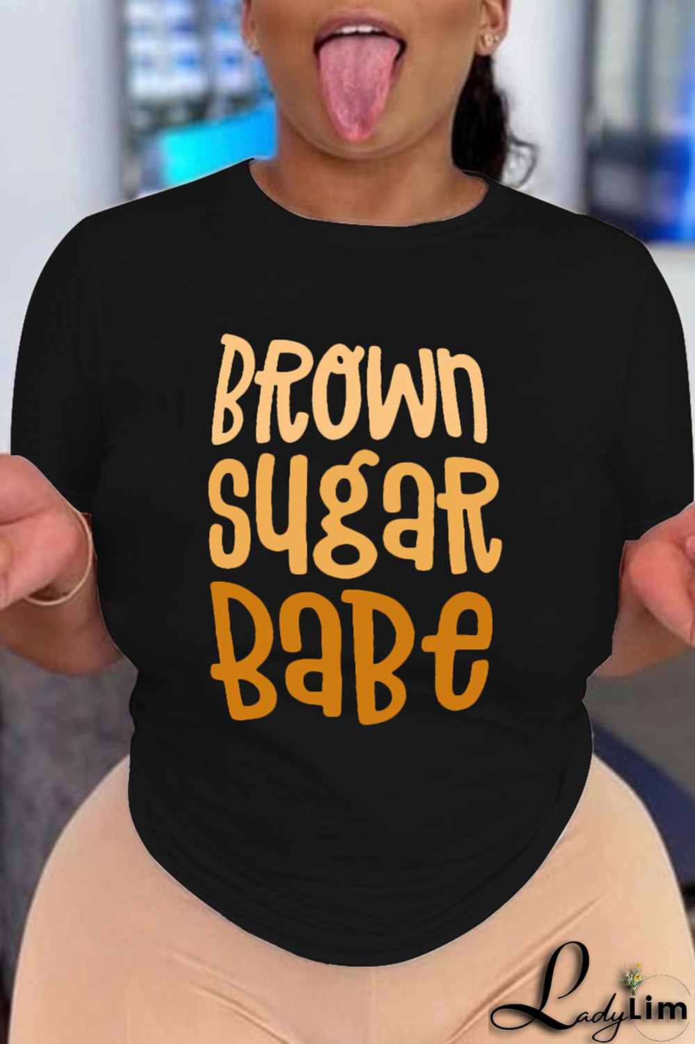 Grey Fashion Street Print Split Joint Letter O Neck T-Shirts