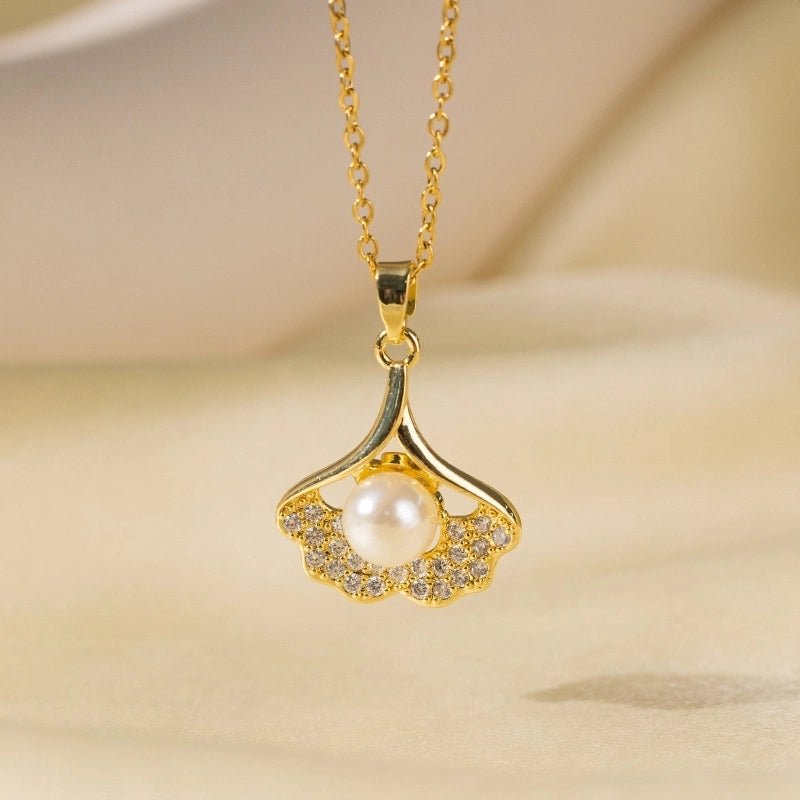 Sweet Minimalist Star Heart Shape Bow Knot Titanium Steel Zircon Plating Inlay Pendant Necklace