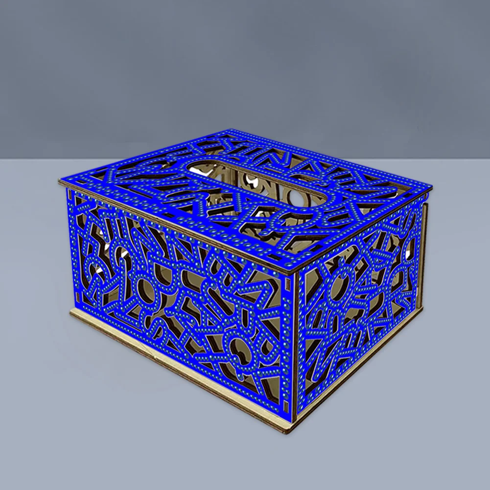 Diamond Painting Paper Towel Holder Napkin Dispenser for Beginners (Deep Blue)