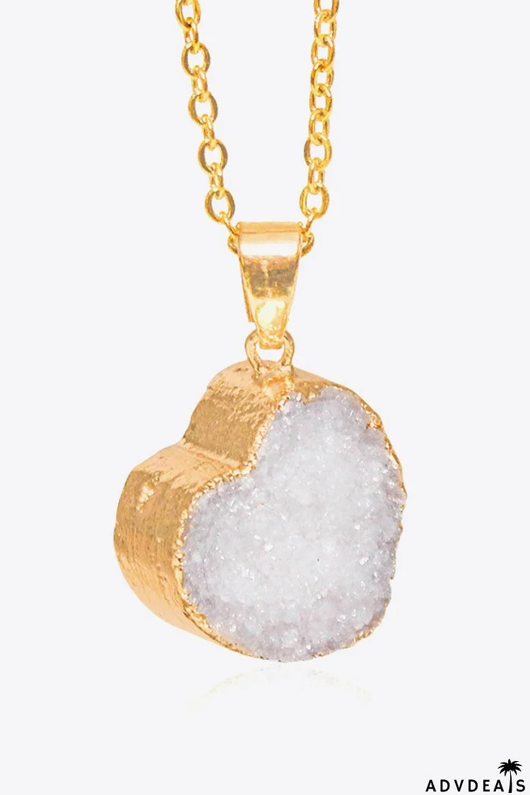 Contrast Heart Druzy Pendant