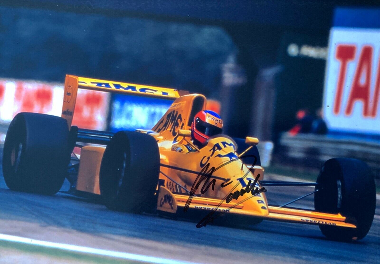 Martin Donnelly Camel Team Lotus Hand Signed Autograph F1 Jordan Arrows Nismo