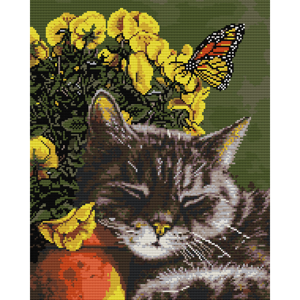

32*42CM - 14CT Stamped Cross Stitch-Animal Series, 501 Original