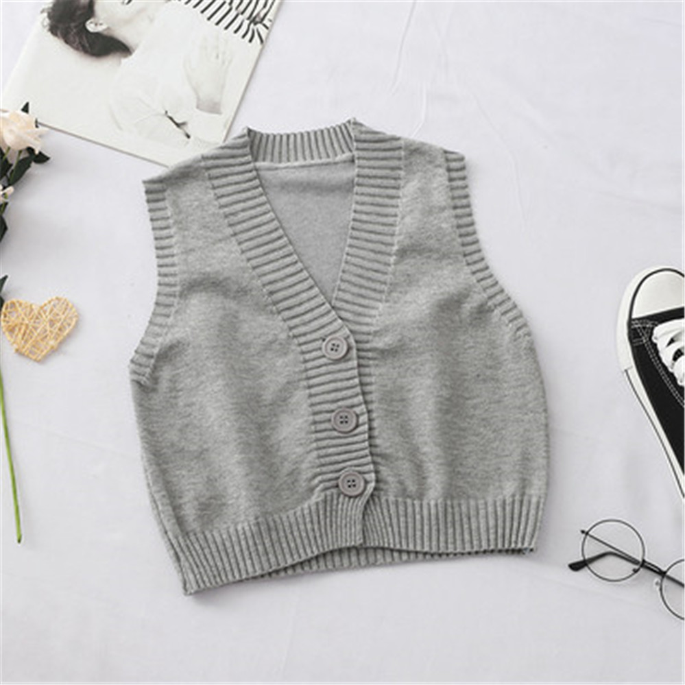 Ballifyex 2020 Women Casual Sweater Vest Sleeveless Waistcoat Knitted Vest For Women Spring Autumn Sleeveless Jacket With Button Top Z3409