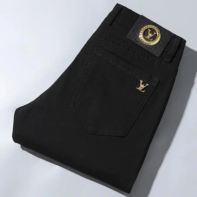 Luxury Brand Business Men's Jeans Casual Straight Stretch Fashion Classic Blue Black Work Denim Trousers jeans men Male Clothing