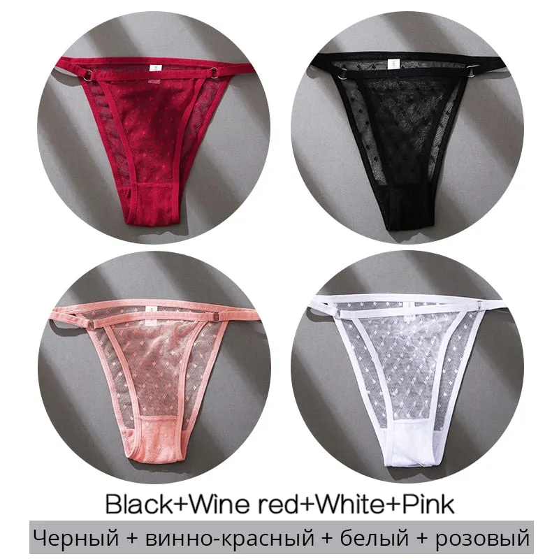 FINETOO M-2XL Sexy Panties Women Dot Lace Bikini Underpants Low Waist Lace Underwear Plus Size Panty Ladies Lingerie Girls Panty