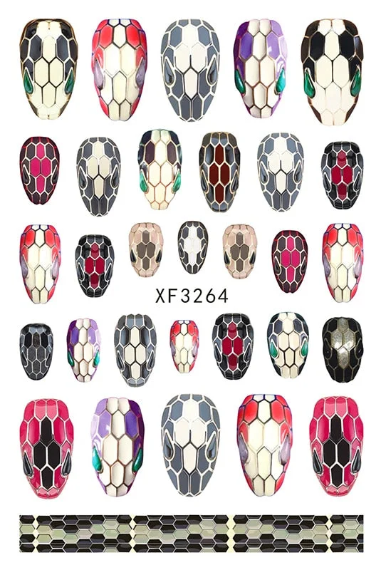 Nail Art Decals Colorful Glass Sticker for Nail Self-adhesive DIY Sticker Decals Manicure for Nail Art Sticker Design Decoration