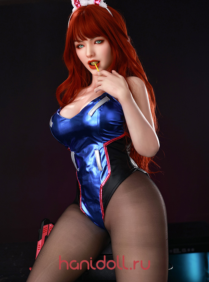 Orangein 165 см полная силиконовая секс-кукла с большой грудью, Bunny Girl в синем корсете, H5040