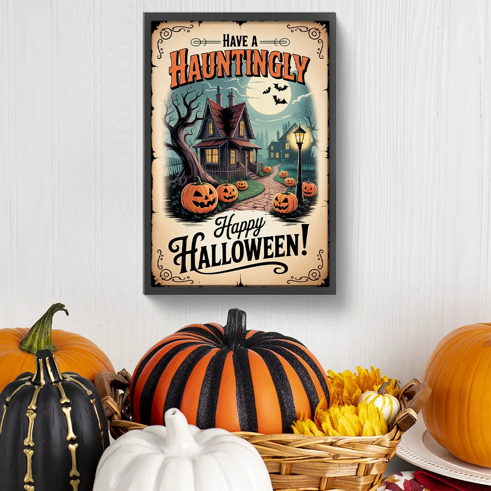 Diamond Painting - Full Round Drill - Halloween Castle(Canvas|30*45cm)