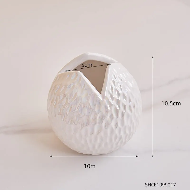 Nordic Decoration Home Ceramic Round Vase Flower Vase Home Decoration Table Decoration Accessories Living Room Decoration Gifts