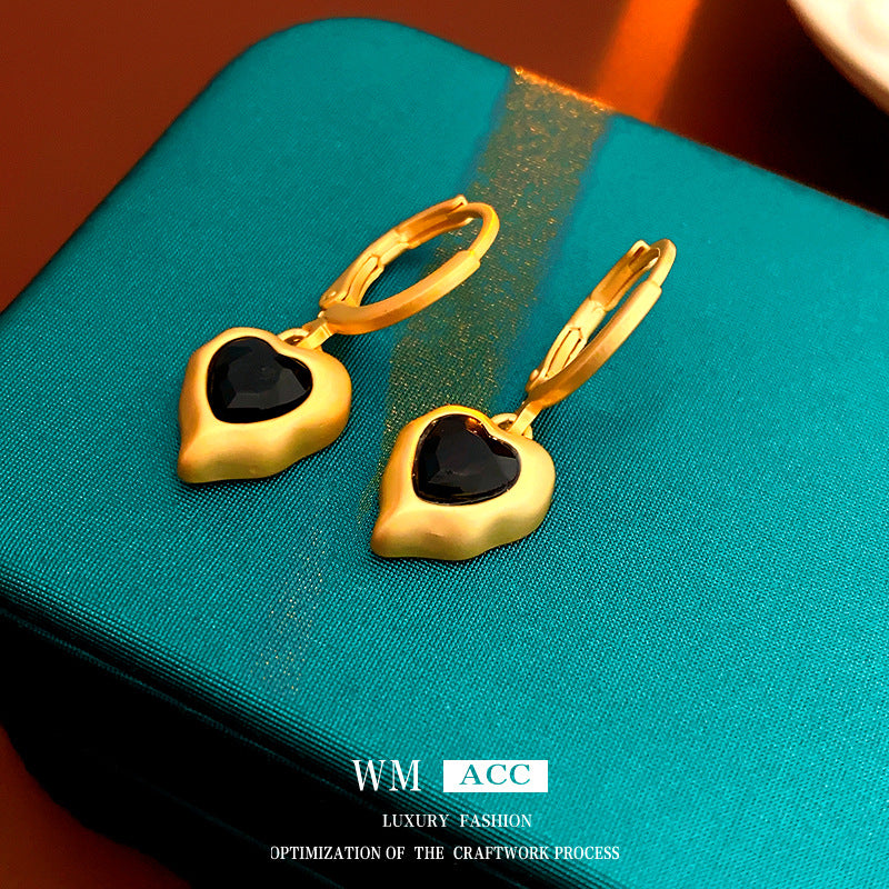 Medieval Heart Geometric Alloy Electroplating Earrings