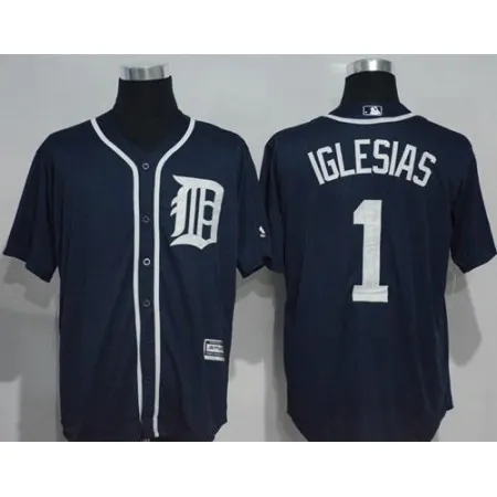 Tigers #1 Jose iglesias Navy Blue New Cool Base Stitched MLB Jersey