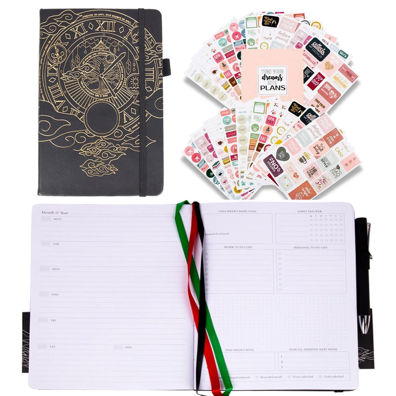 A5 English Version Thick 5-week Planner Study Schedule Hardcover Notebook Customized Office/cultural/notebook/notepad