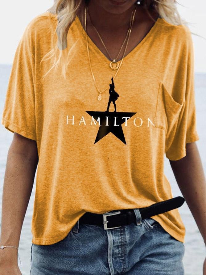 Hamilton Musical V Neck Short Sleeve T-Shirt