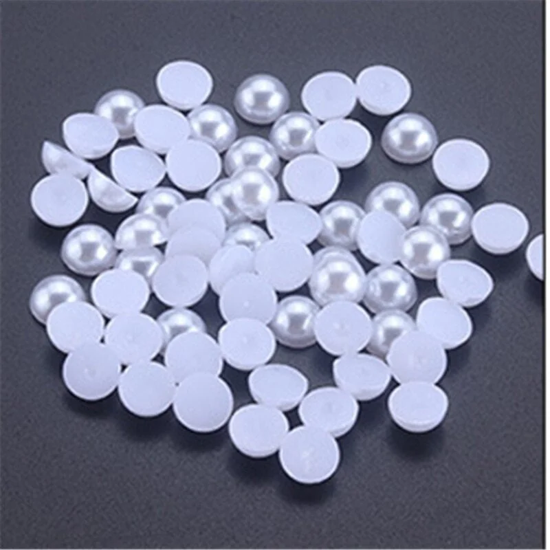 Dropship 2MM/3MM/4MM/5MM/6MM ABS Imitation Pearls Half Round Flatback Beads Beige Nail Art DIY Decoration Makeup Tools