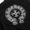 Chrome Hearts Horseshoe Embroidered Sherpa Jacket - Black Cream Gothic Coat 825