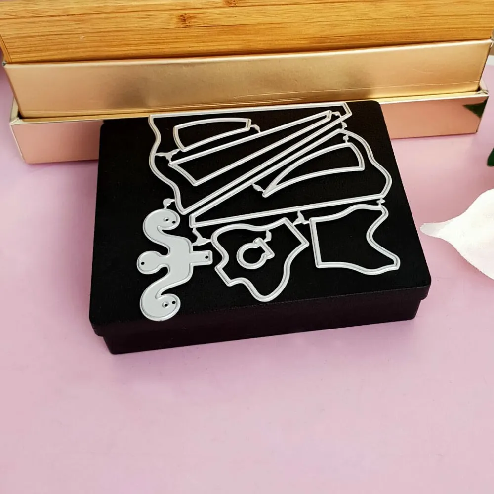 Beautiful 9Pcs Set Cute Princess Dress Metal Cutting Dies Scrapbooking  New Craft Stamps die Cut Embossing Card Making Stencil