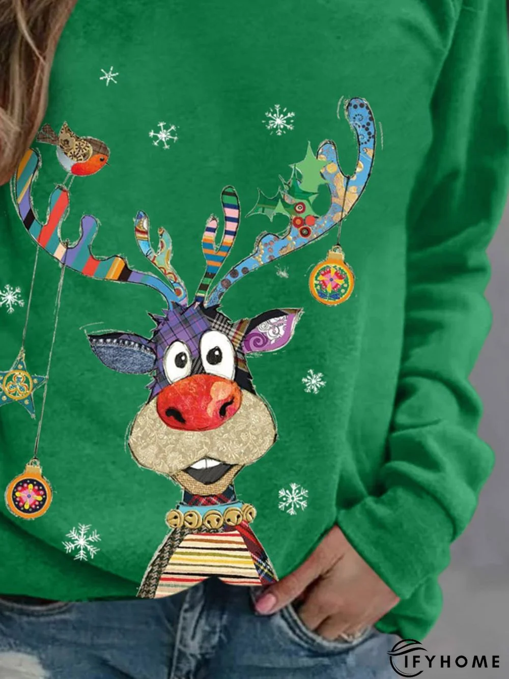 New Women Fashion Vintage Holiday Shift Casual Sweatshirt | IFYHOME