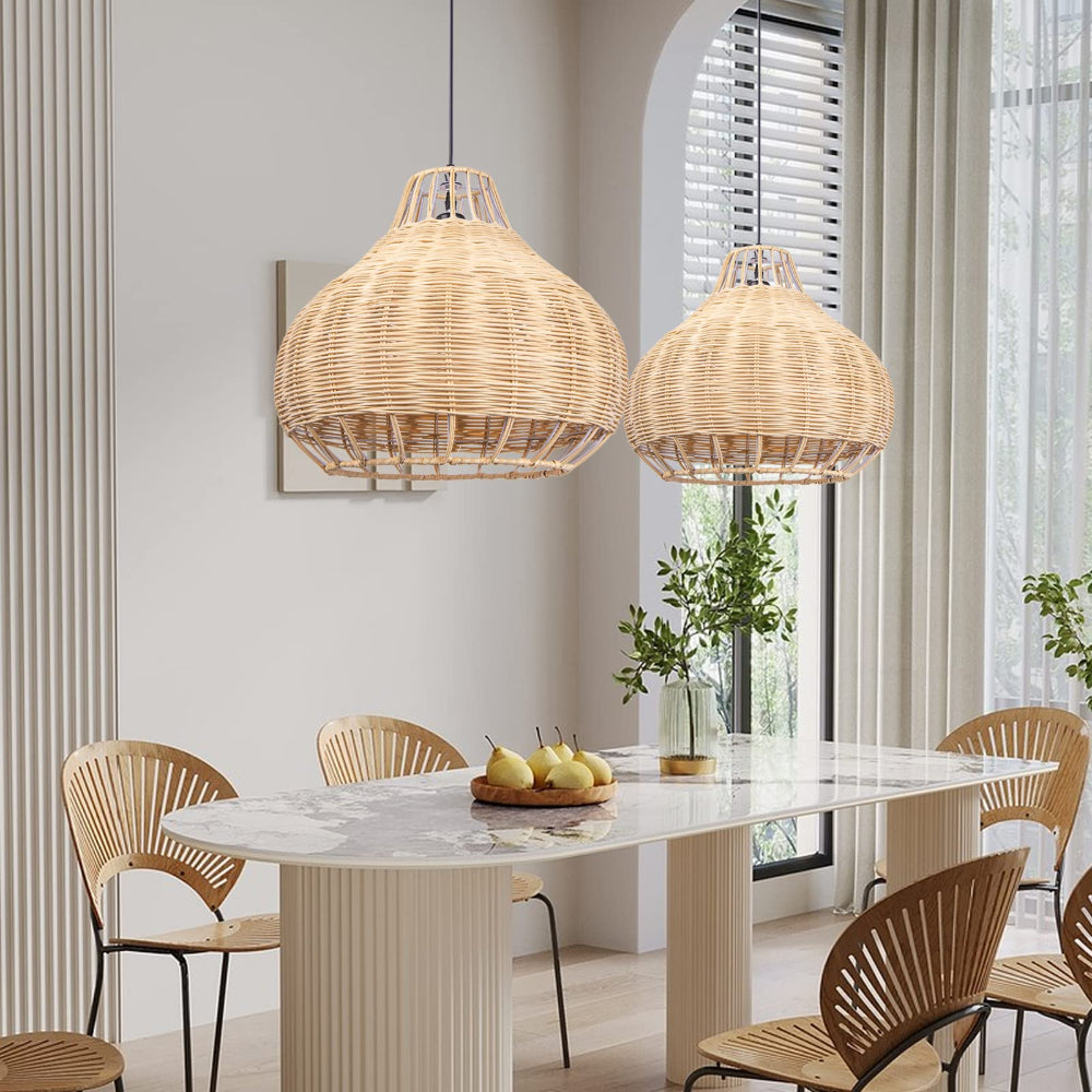 Arturest Pendant Light Hand-woven Rattan Lampshade For Living Room