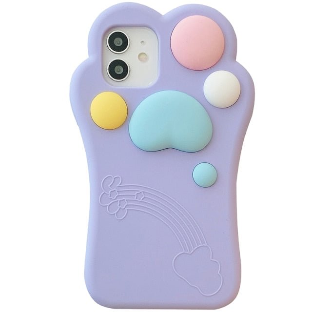 Cute Cat Paw Claw Push Pop It Bubble iPhone Case BE665