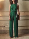 Solid Color Loose Two-Piece Suits