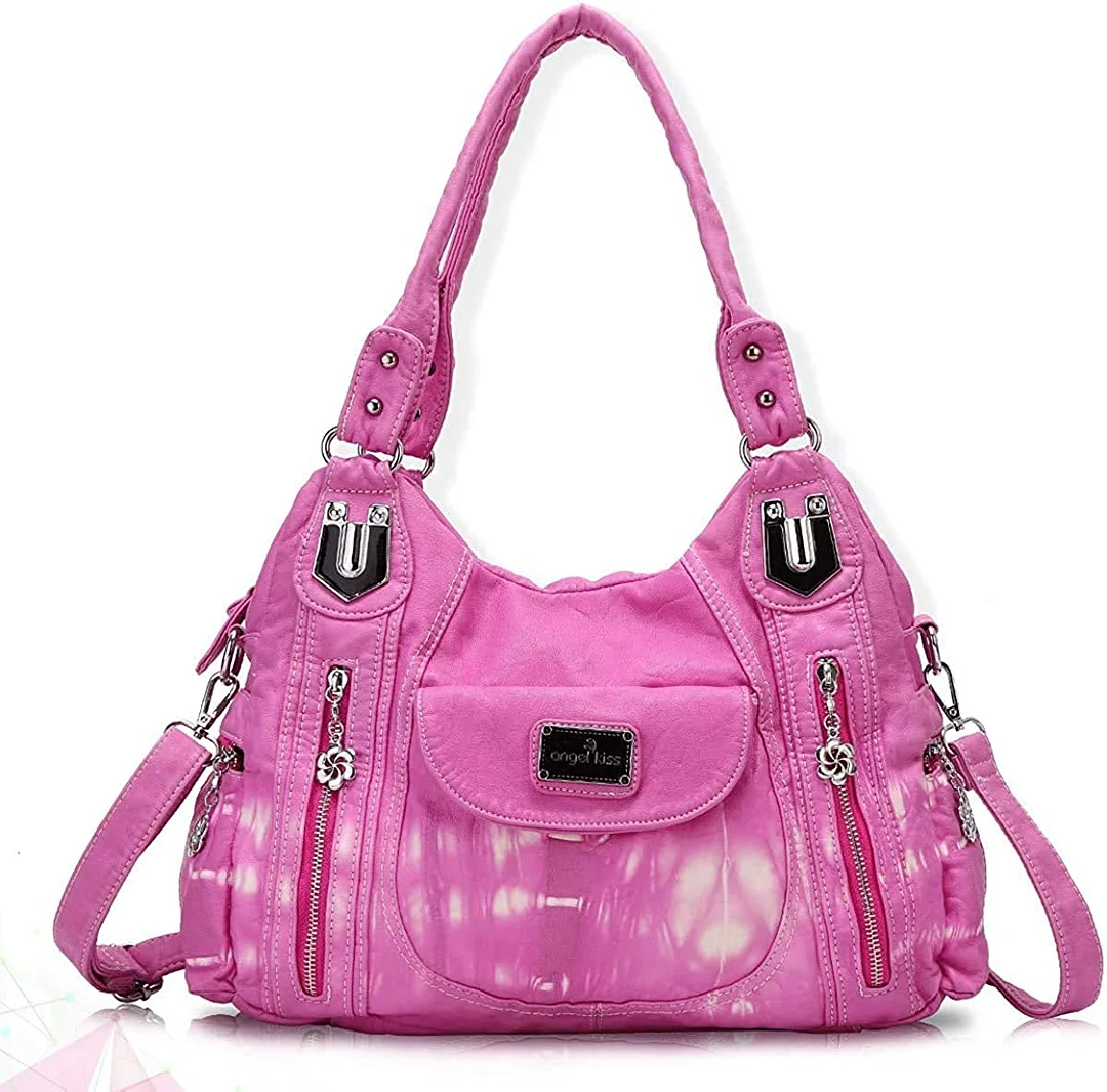 Hobo Women Handbag Roomy Multiple Pockets Street ladies' Shoulder Bag Fashion PU Tote Satchel Bag