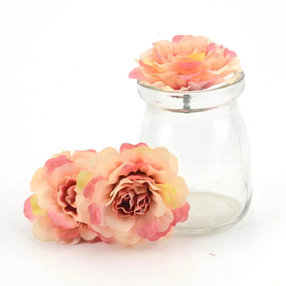 5pcs/lot 6cm High Quality Silk Artificial Flower Head Rose For Wedding Home Decoration DIY Scrapbook Garland Craft Fake Flowers