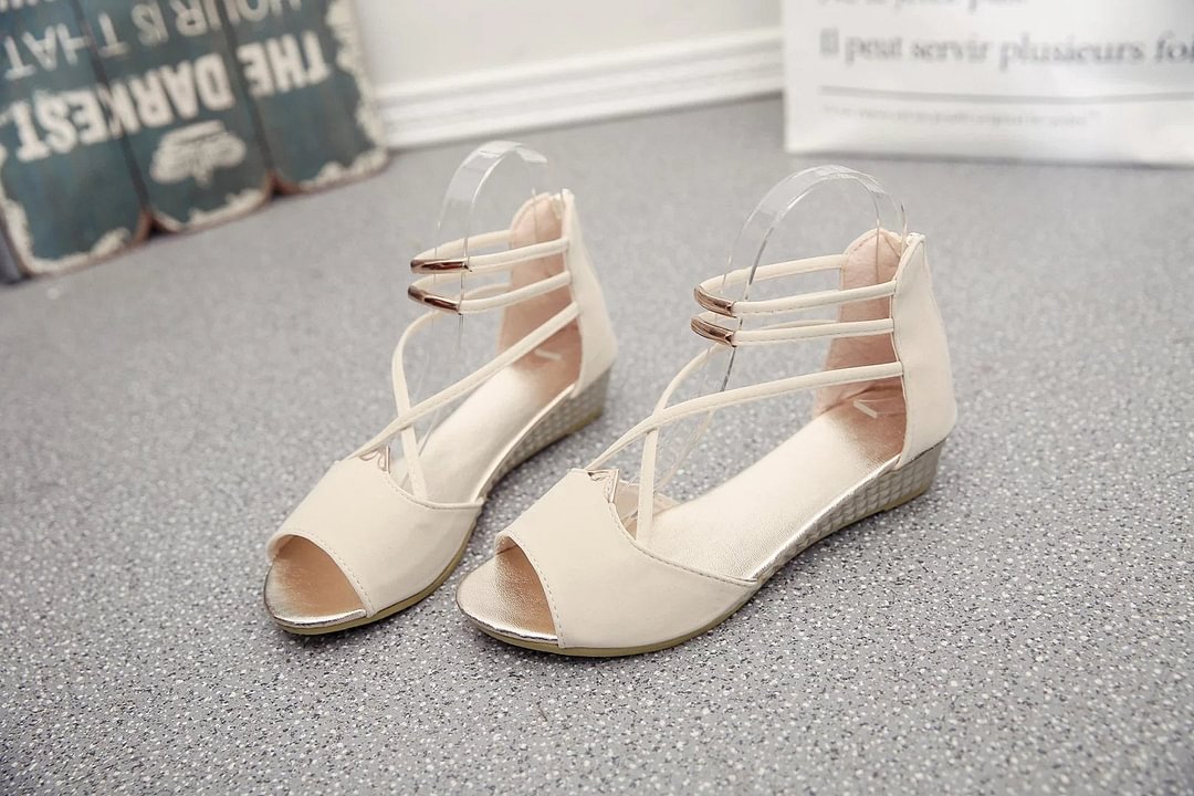 comemore Peep Toe Sandals Women Summer Shoes 2021 Women Wedges Sandals Fashion Ladies Wedge Shoes Woman Sandal Black Red Blue 40